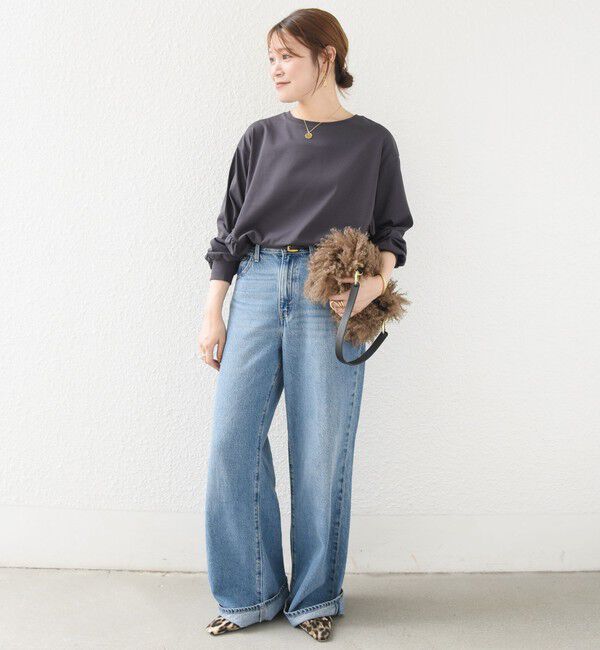 SHIPS for women「【WEB限定】〈洗濯機可能〉オーガニックコットン フリル ロングスリーブ TEE」|Tシャツ・カットソー|
