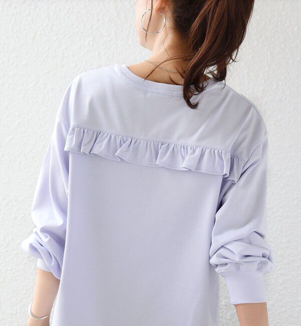 SHIPS for women「【WEB限定】〈洗濯機可能〉オーガニックコットン フリル ロングスリーブ TEE」|Tシャツ・カットソー|