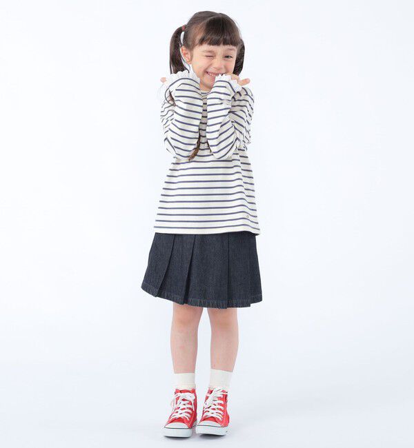 SHIPS KIDS「100～130cm / プリーツ デニム キュロット」|キュロット|