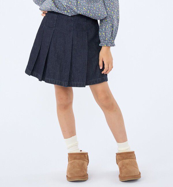 SHIPS KIDS「100～130cm / プリーツ デニム キュロット」|キュロット|