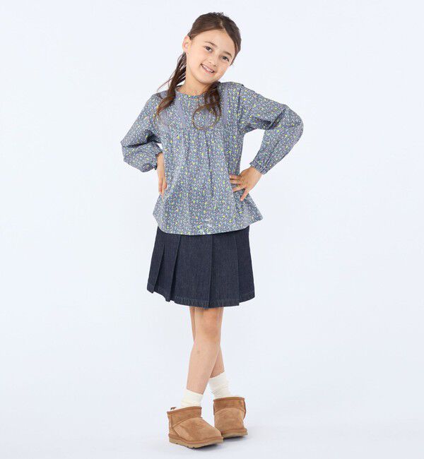 SHIPS KIDS「100～130cm / プリーツ デニム キュロット」|キュロット|