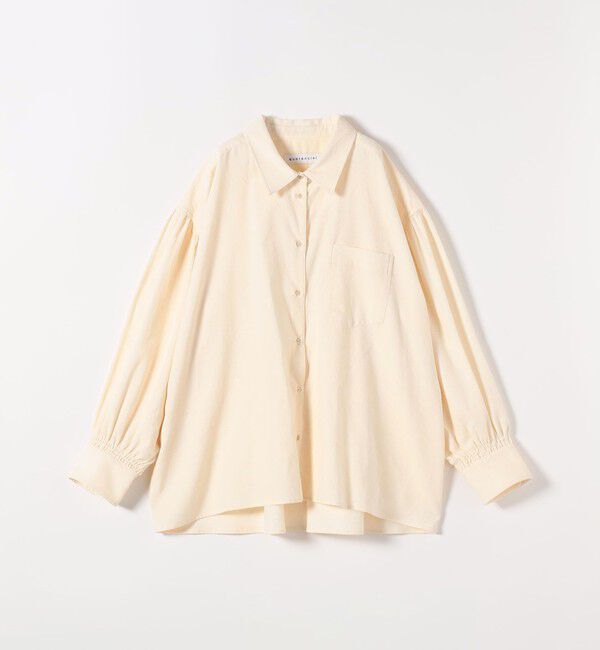 quaranciel「《予約》〈洗濯機可能〉シャツコール ギャザー レギュラーカラー ルーズ シャツ」|シャツ・ブラウス|