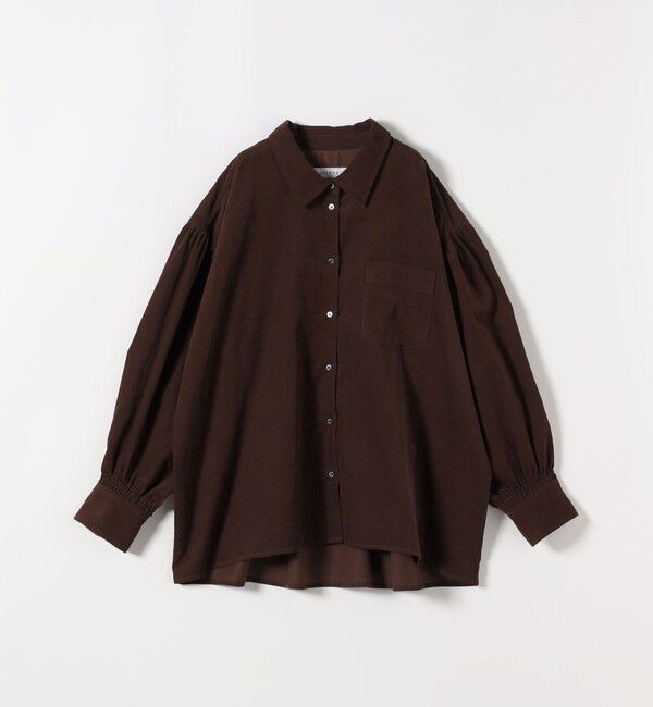 quaranciel「《予約》〈洗濯機可能〉シャツコール ギャザー レギュラーカラー ルーズ シャツ」|シャツ・ブラウス|