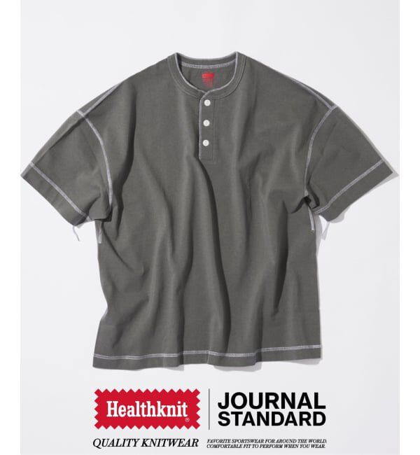 JOURNAL STANDARD「Healthknit / ヘルスニット 別注 ヘンリーネックTシャツ」|Tシャツ・カットソー|グレー