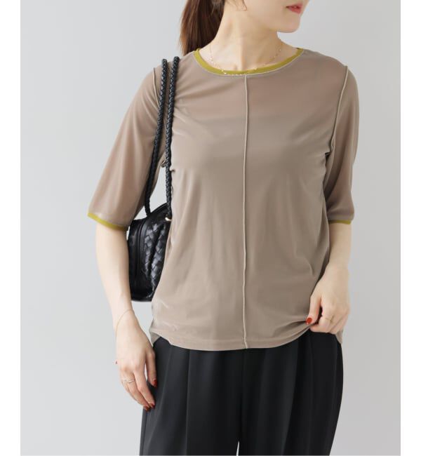 JOURNAL STANDARD relume「バイカラーベロアTEE」|Tシャツ・カットソー|ベージュ