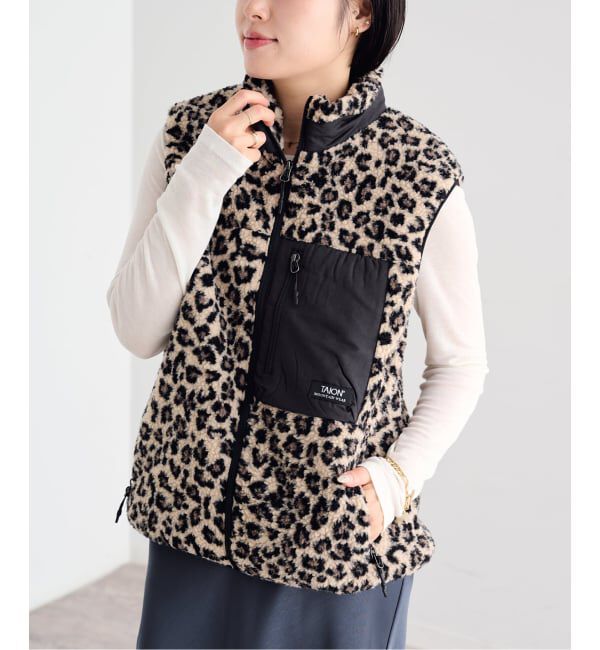 U by SPICK&SPAN「《予約》TAION / タイオン MOUNTAIN BOA FLEECE HIGH NECK VEST」|その他|ブラウン