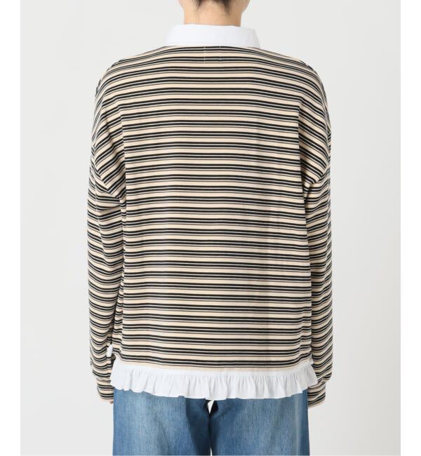 U by SPICK&SPAN「《追加予約》マルチボーダーフリルドッキングプルオーバー」|Tシャツ・カットソー|