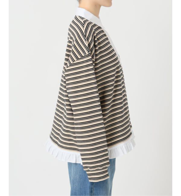 U by SPICK&SPAN「《追加予約》マルチボーダーフリルドッキングプルオーバー」|Tシャツ・カットソー|