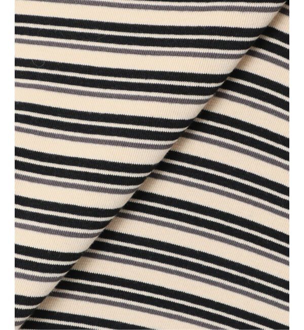 U by SPICK&SPAN「《追加予約》マルチボーダーフリルドッキングプルオーバー」|Tシャツ・カットソー|