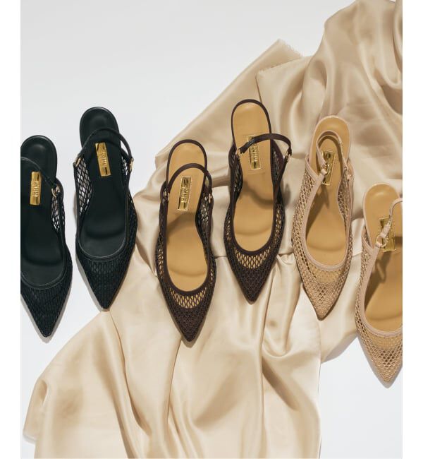 GRISE「《追加/WEB+一部店舗限定》GRISE5cmポインテッドメッシュスリングバック」|パンプス|