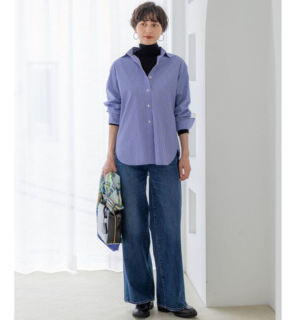 23区「【CLASSY.掲載/洗える】スムージーコットン タートルネック ニット」|ニット・セーター|