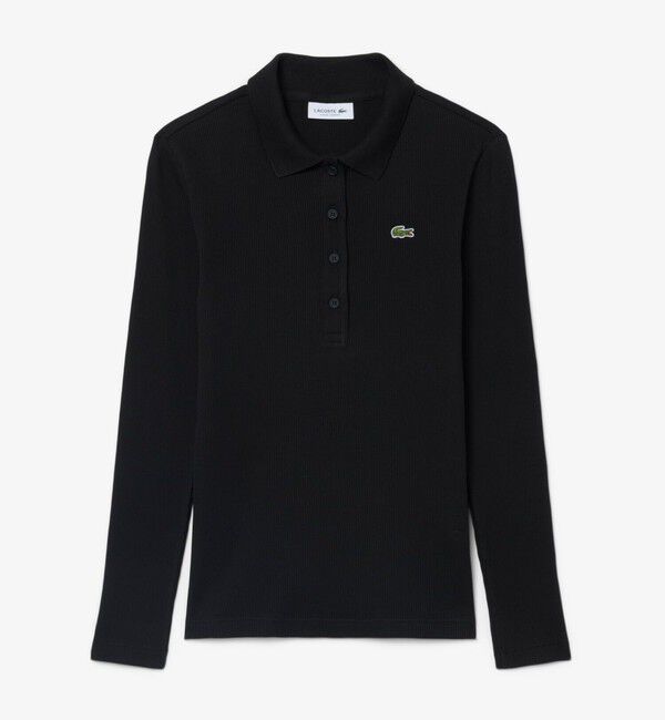 LACOSTE「スリムフィット ロングスリーブリブニットポロシャツ」|ポロシャツ|