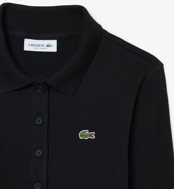 LACOSTE「スリムフィット ロングスリーブリブニットポロシャツ」|ポロシャツ|