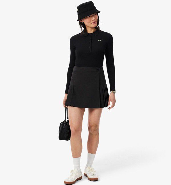LACOSTE「スリムフィット ロングスリーブリブニットポロシャツ」|ポロシャツ|