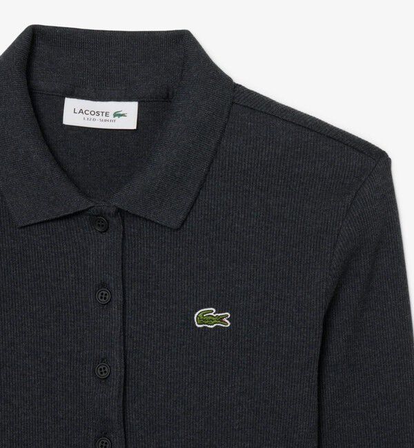 LACOSTE「スリムフィット ロングスリーブリブニットポロシャツ」|ポロシャツ|