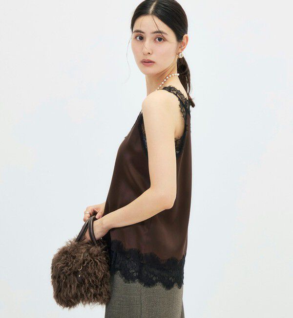 NOLLEY'S sophi「ウォッシャブルレーストリミング2WAYサテンキャミ」|キャミソール|