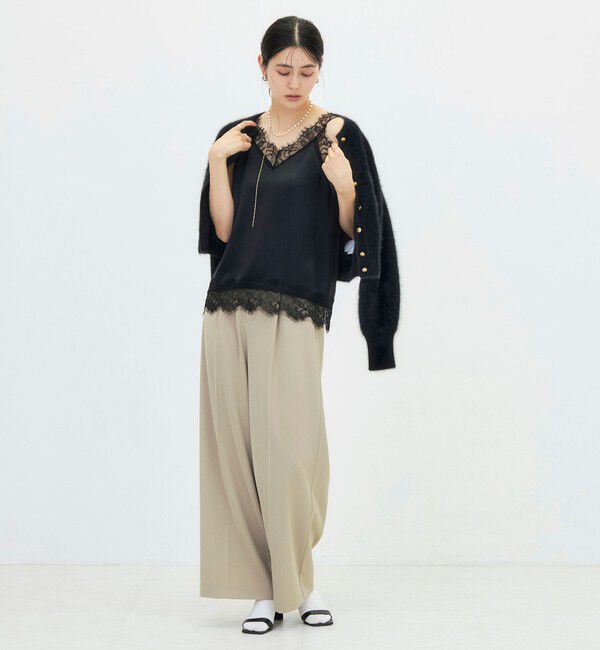 NOLLEY'S sophi「ウォッシャブルレーストリミング2WAYサテンキャミ」|キャミソール|