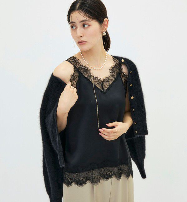NOLLEY'S sophi「ウォッシャブルレーストリミング2WAYサテンキャミ」|キャミソール|
