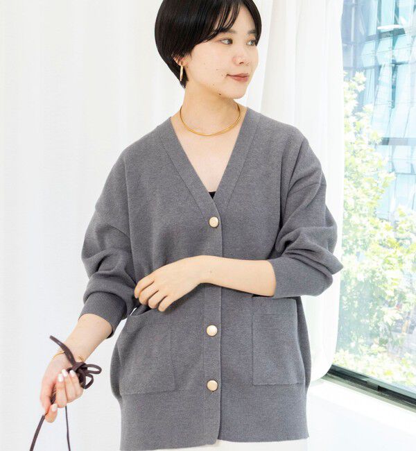 NOLLEY'S sophi「【WEB限定】《手洗い可能》総針ビックVネックカーディガン」|カーディガン|