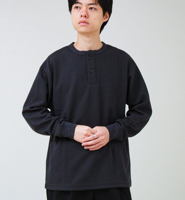 GLOSTER「ワッフルヘンリーネックロンＴ」|Tシャツ・カットソー|