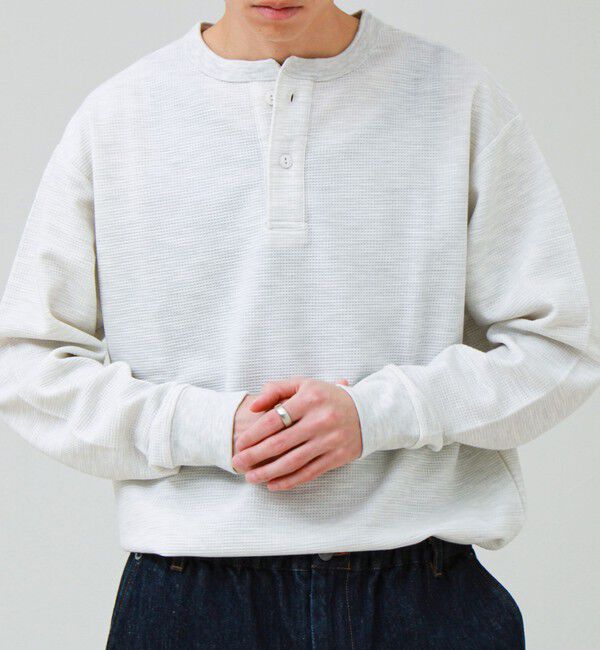 GLOSTER「ワッフルヘンリーネックロンＴ」|Tシャツ・カットソー|
