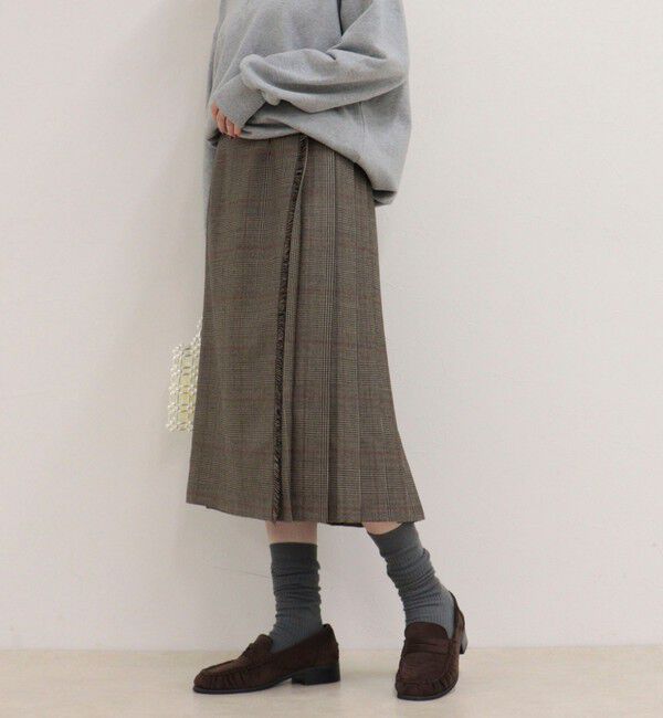 fredy emue「【Oneil of Dublin/オニールオブダブリン】checked midi skirt」|スカート|ベージュ系その他