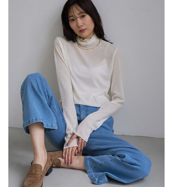 Rope&rsquo;Picnic「ラメシアーリブタートルトップス」|Tシャツ・カットソー|