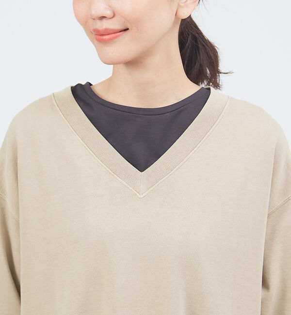 collex「ピグメントダイ裏毛Vネックワンピース」|ワンピース|
