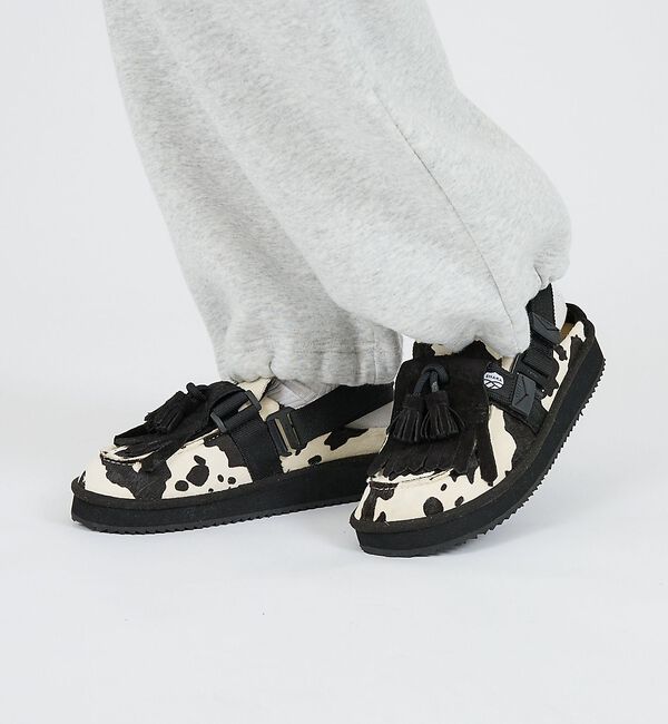 Rouge vif「【SHAKA/シャカ】ミュール タッセル カウ/MULE TASSEL COW/」|モカシン|ブラック系その他1