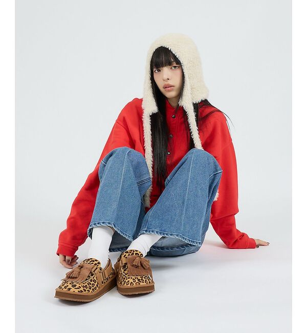 Rouge vif「【SHAKA/シャカ】ミュール タッセル カウ/MULE TASSEL COW/」|モカシン|