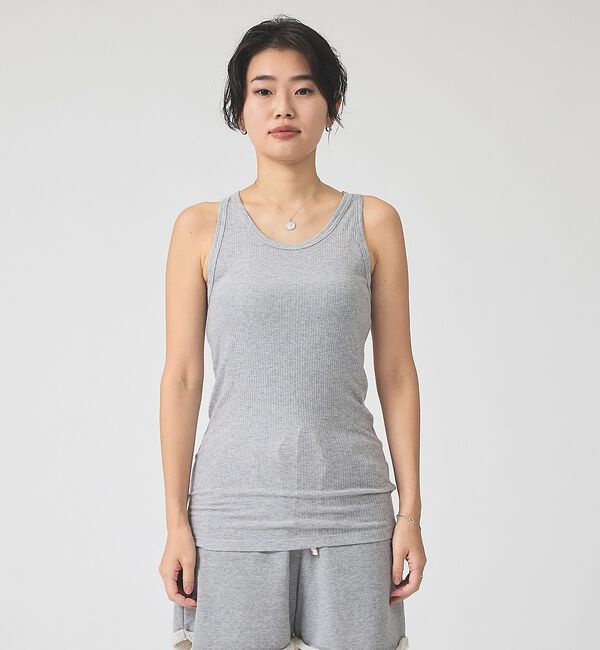 Rouge vif「【IRONING/アイロニング】SHEER RIB TANK タンクトップ」|キャミソール|