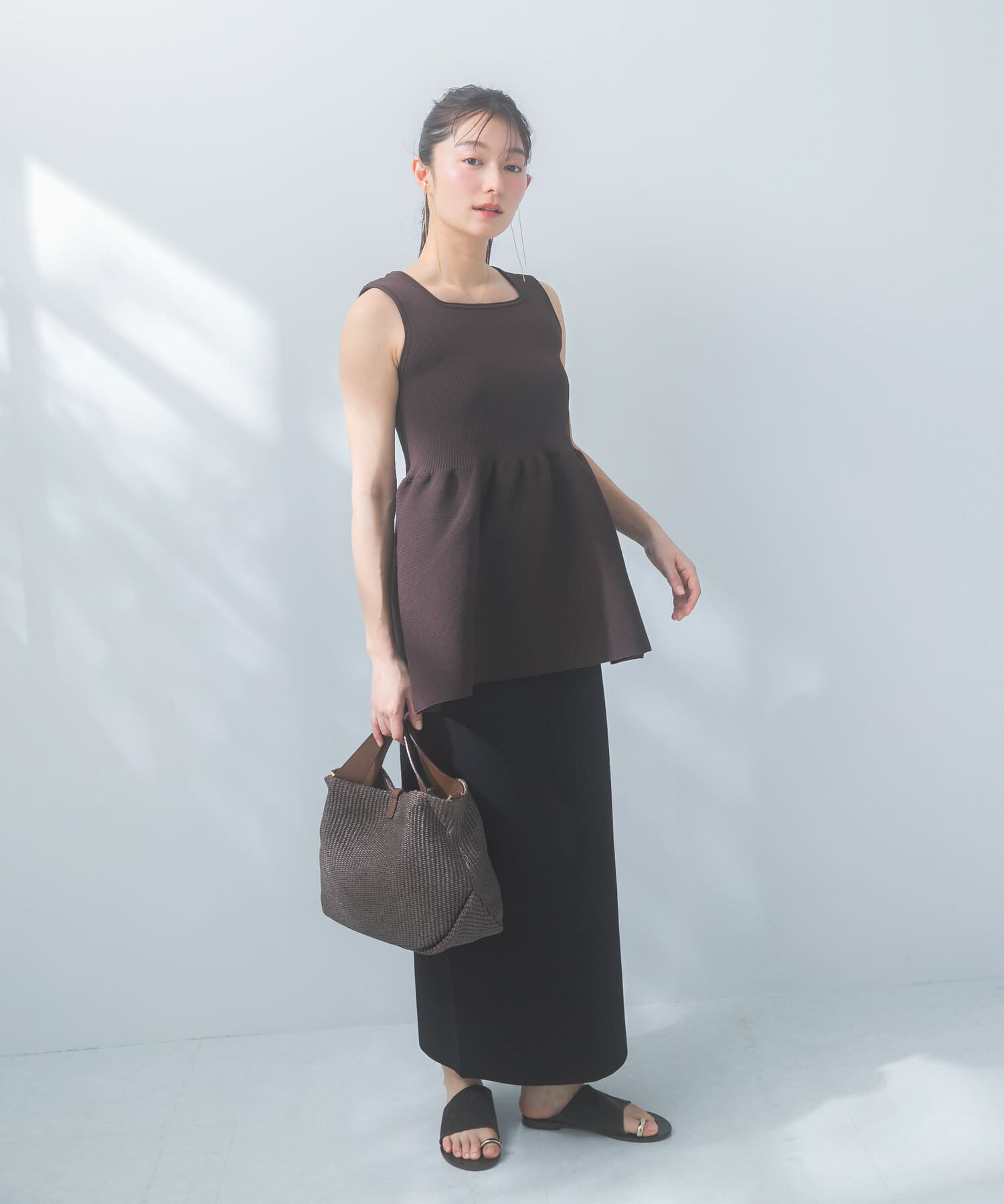 URBAN RESEARCH ROSSO「ウォッシャブルペプラムニットトップス」|ニット・セーター|