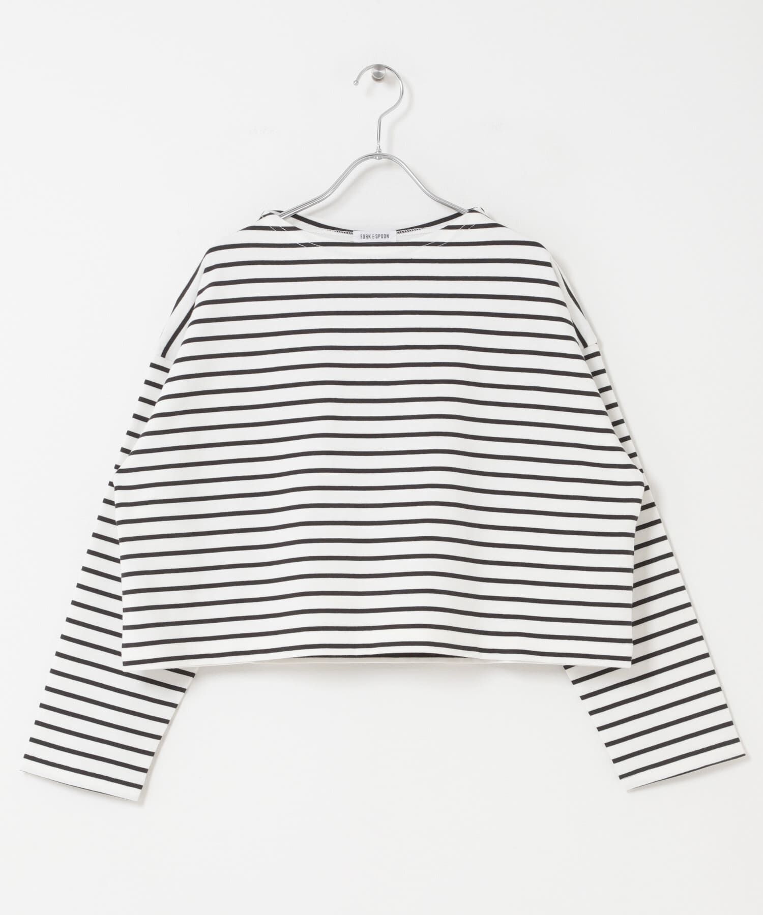 URBAN RESEARCH DOORS「FORK&SPOON　クロップドボートネックボーダー」|Tシャツ・カットソー|