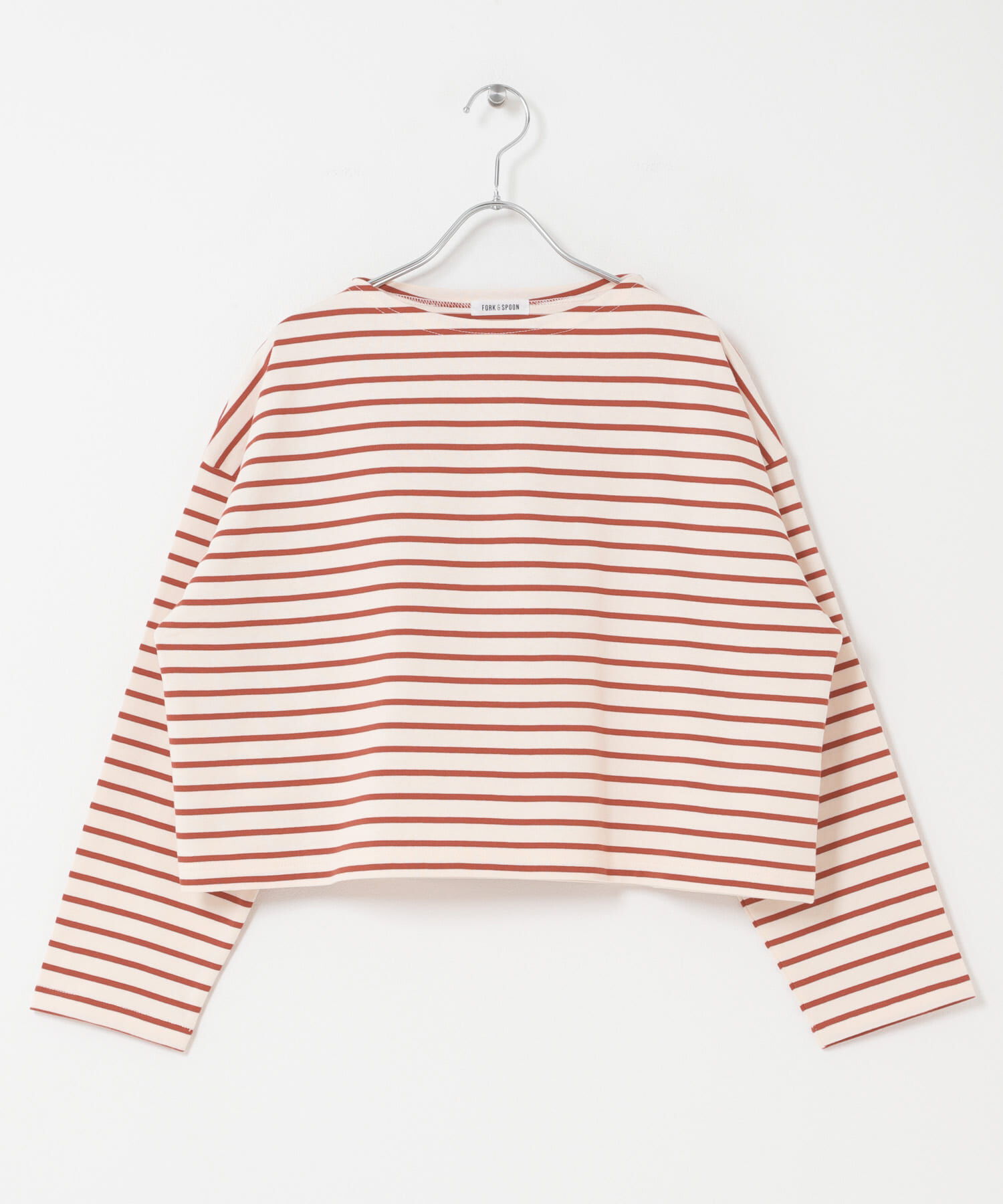 URBAN RESEARCH DOORS「FORK&SPOON　クロップドボートネックボーダー」|Tシャツ・カットソー|