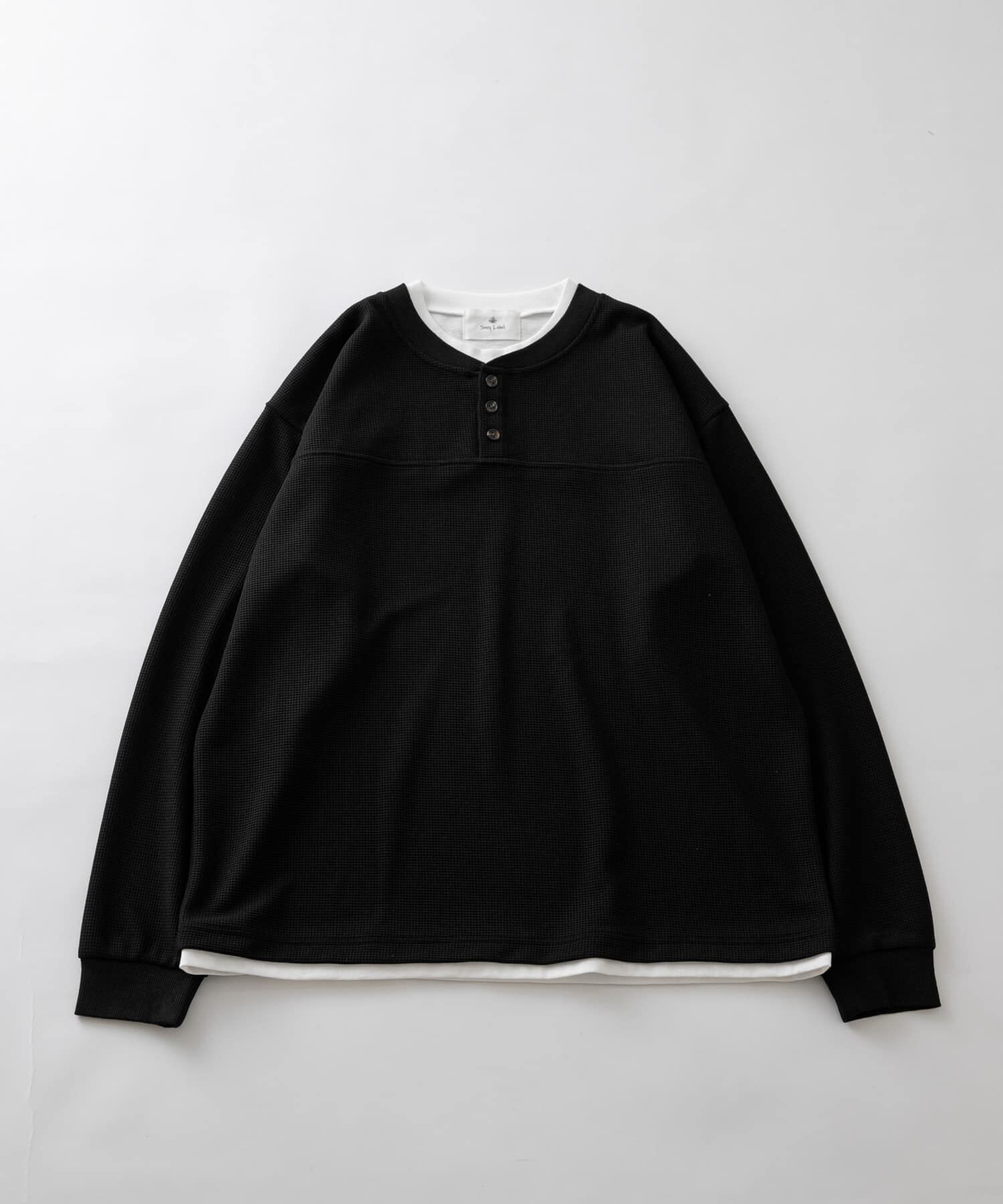 Sonny Label 「ワッフルレイヤードロングスリーブTシャツ」|Tシャツ・カットソー|ブラック