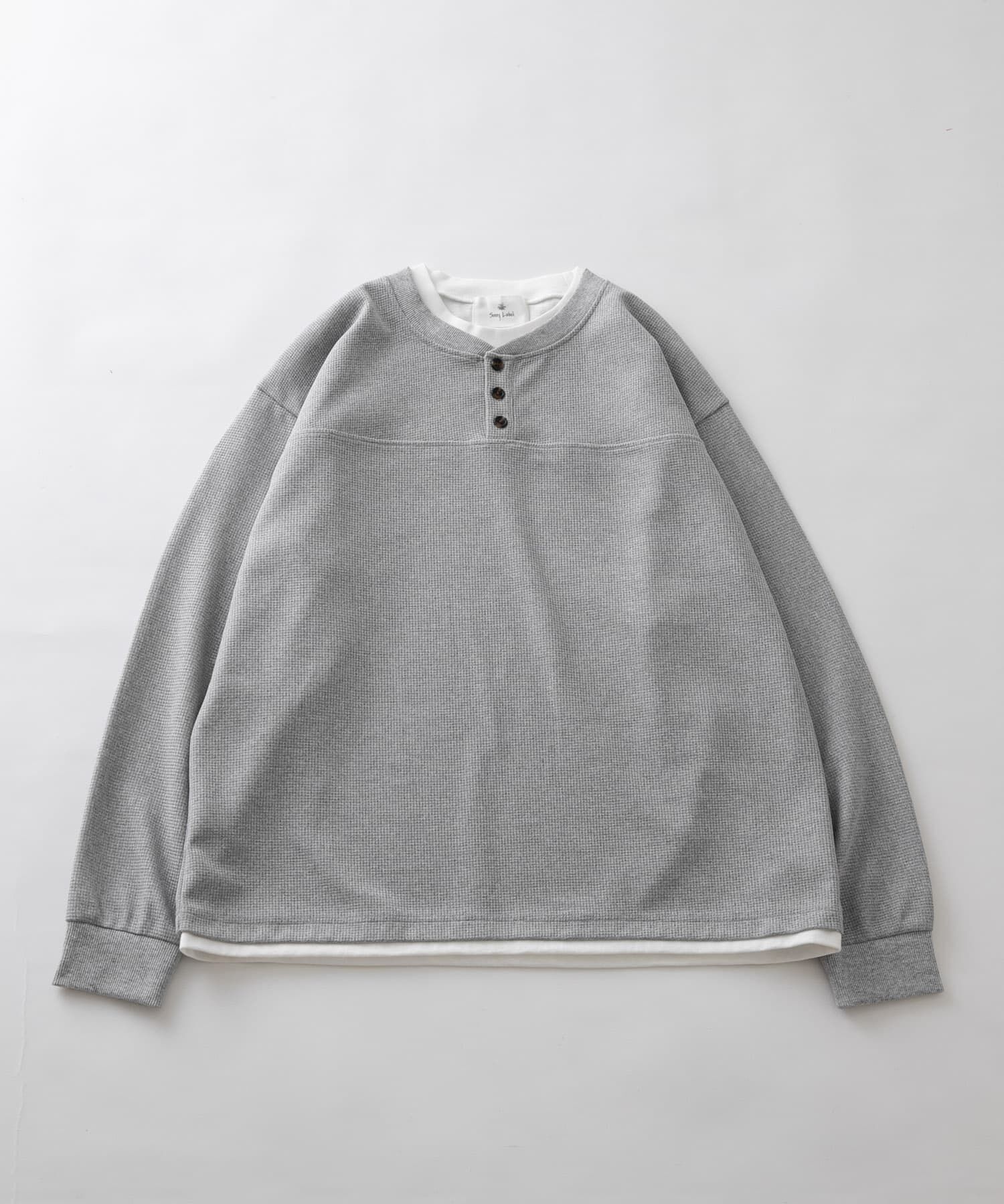Sonny Label 「ワッフルレイヤードロングスリーブTシャツ」|Tシャツ・カットソー|グレー