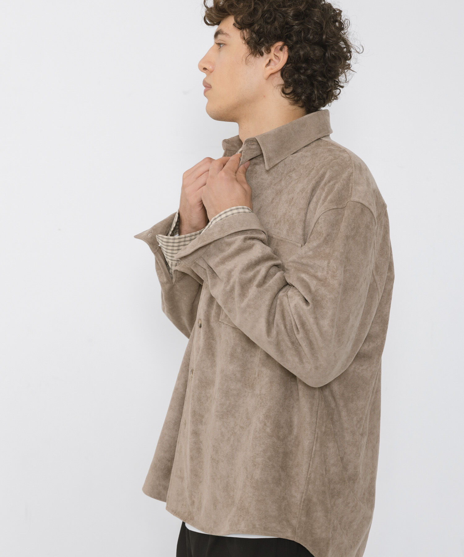 Sonny Label 「フェイクスウェードロングスリーブシャツ」|シャツ・ブラウス|ベージュ系その他