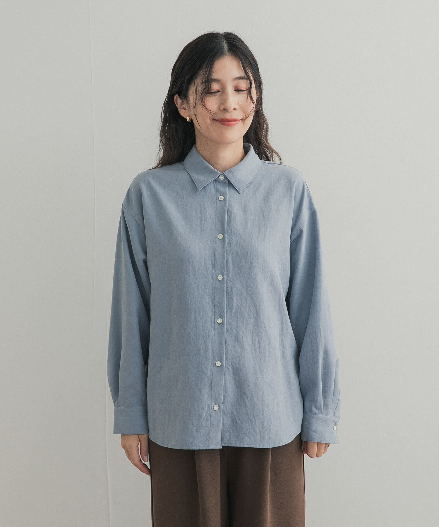 URBAN RESEARCH DOORS「『WEB限定』スカーフ付きピーチ起毛シャツ」|シャツ・ブラウス|