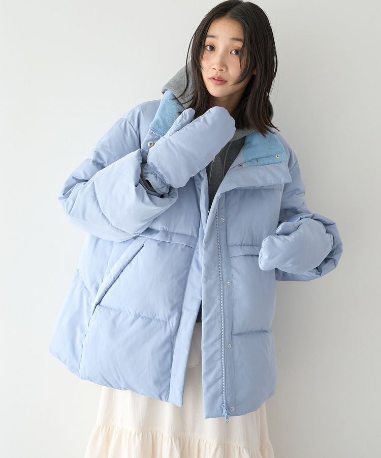 earth music&ecology「ミトン付き2wayパファーコート」|その他|Light Blue
