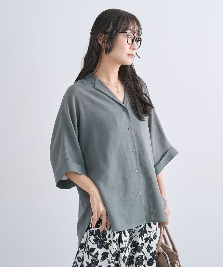 Green Parks「【WEB限定】開襟シアージャケット風シャツⅡ」|シャツ・ブラウス|Gray