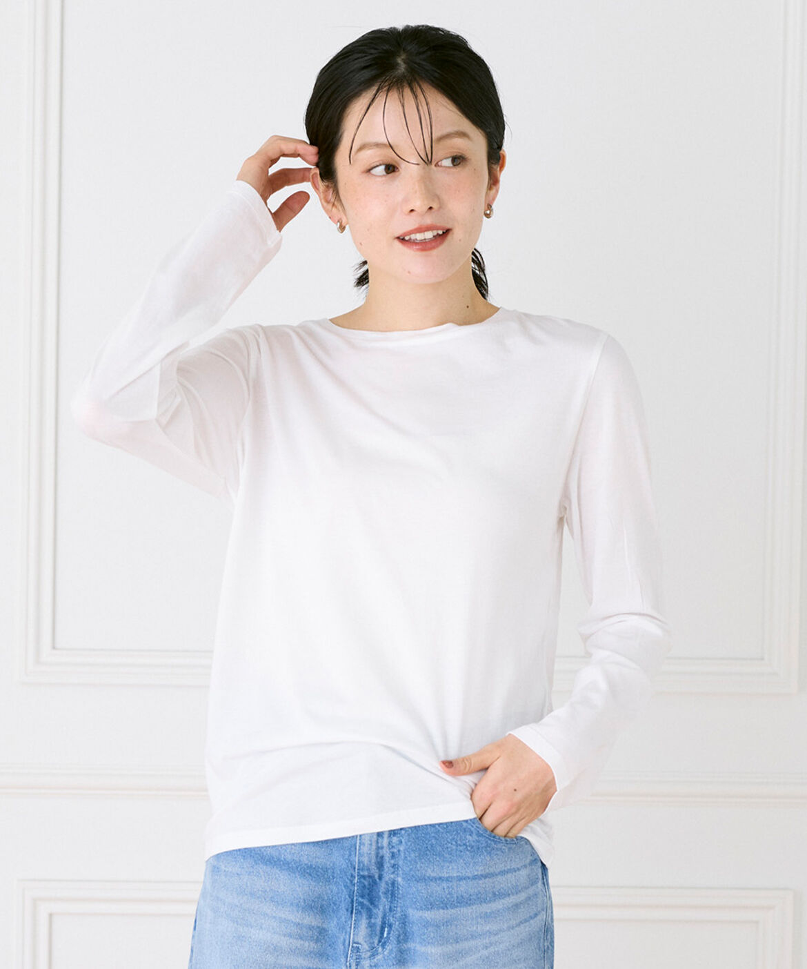 DAY by DAY it&rsquo;s international「コットンシアーロングTシャツ｜手元から垢抜ける旬の万能シアーT」|Tシャツ・カットソー|