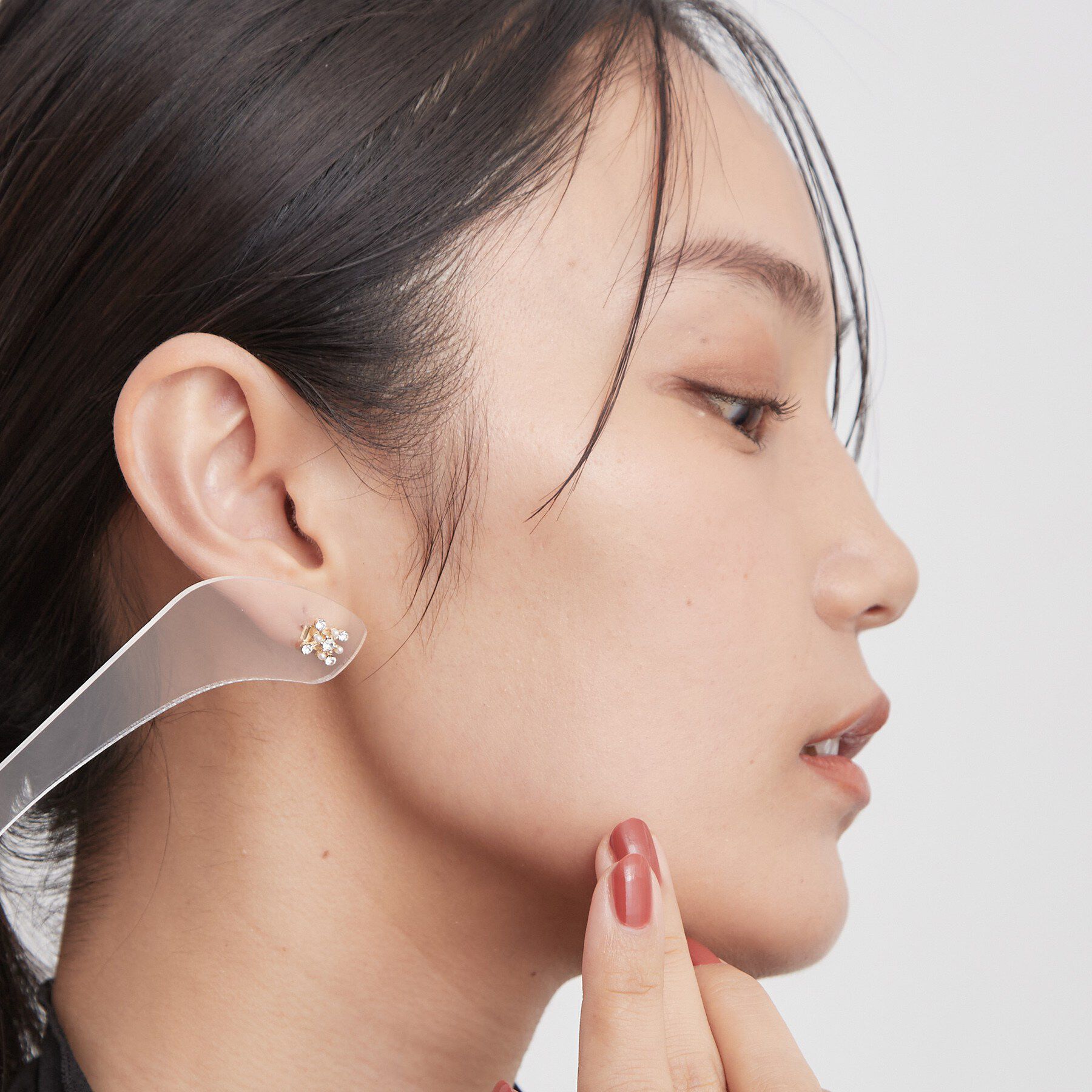 OPAQUE.CLIP「ビジューｘフェイクパールクリスタルピアス」|ピアス|