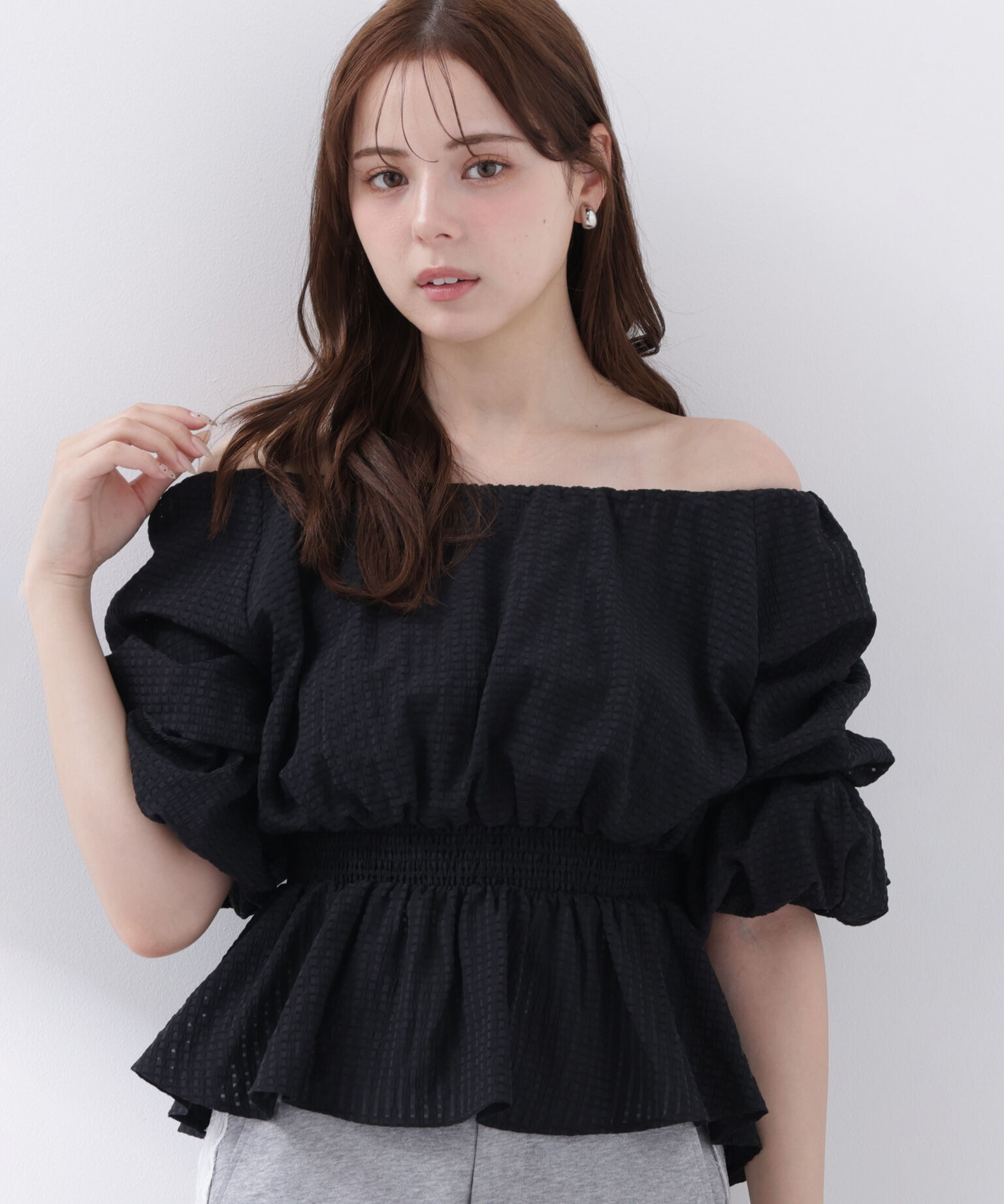 PROPORTION BODY DRESSING「＜中川紅葉さん着用＞〈a/mie〉2wayオフショルフィッシュテールブラウス」|シャツ・ブラウス|