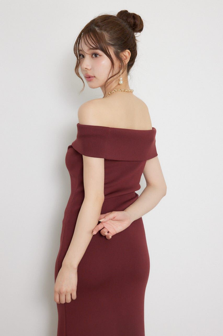 rienda「オフショルフロントボタンワンピース」|ワンピース|