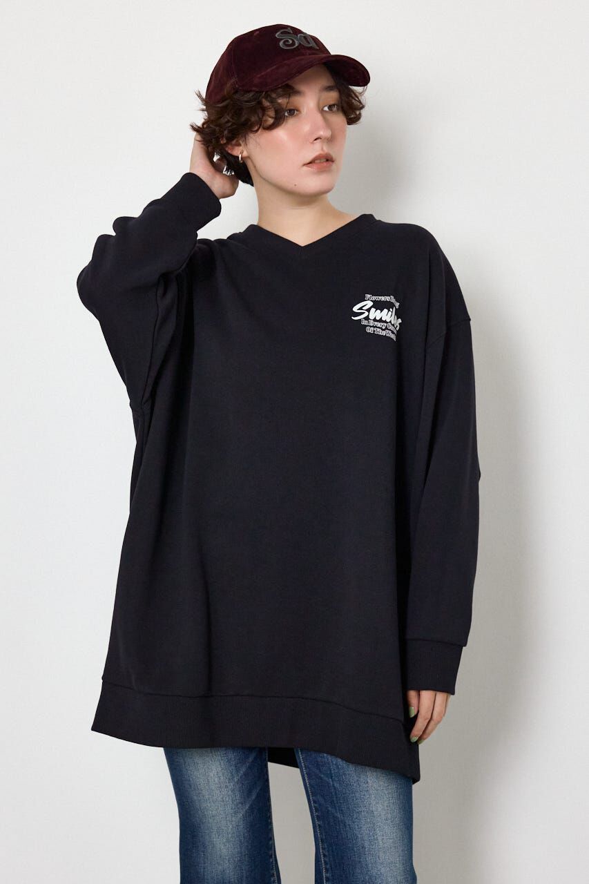 RODEO CROWNS「BIGフラワープリントスウェットワンピース」|ワンピース|BLK