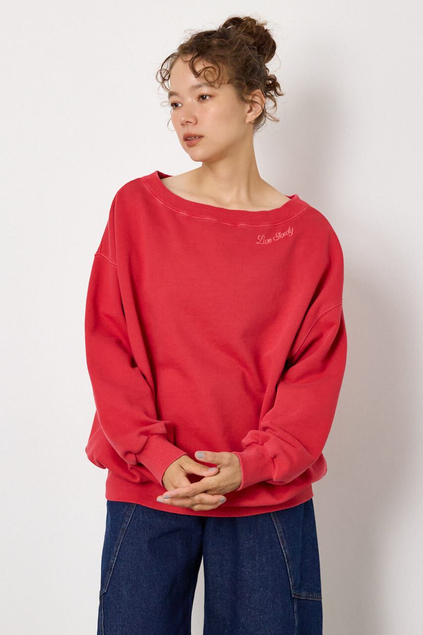 RODEO CROWNS「ワンショルダースウェットトップス」|Tシャツ・カットソー|RED