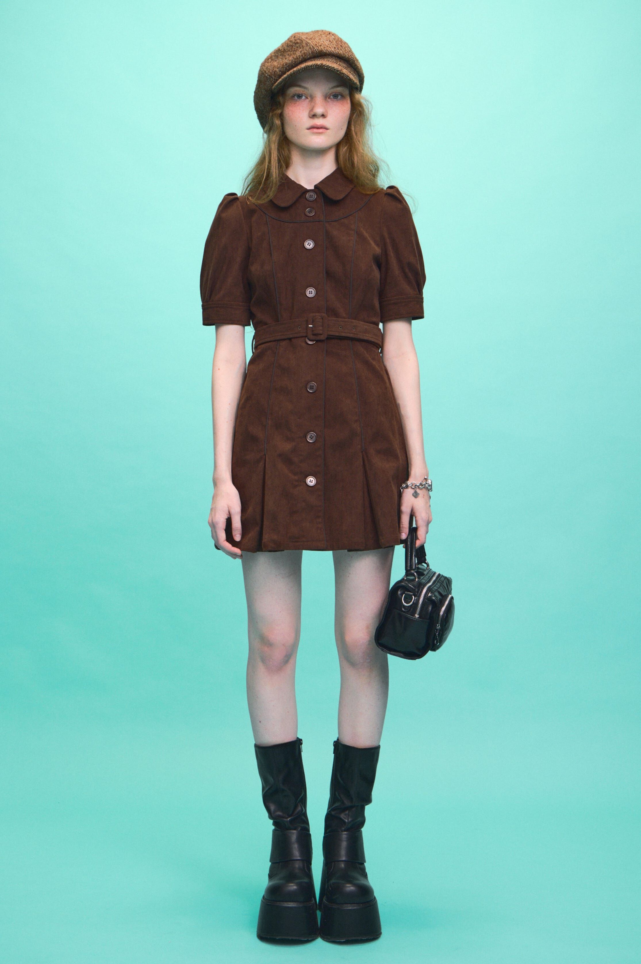 SLY「COLLAR BUTTON ショートワンピース」|ワンピース|