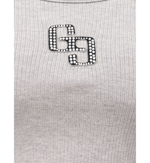 GYDA「GGロゴラインストーンラメテレコ long sleeveトップス」|Tシャツ・カットソー|