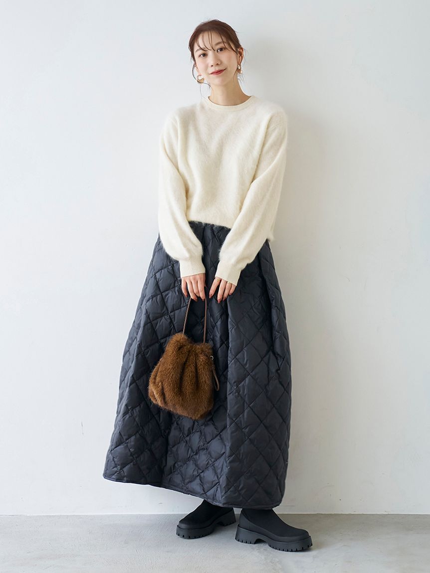 emmi atelier「ウール混ミンク加工ニット」|ニット・セーター|