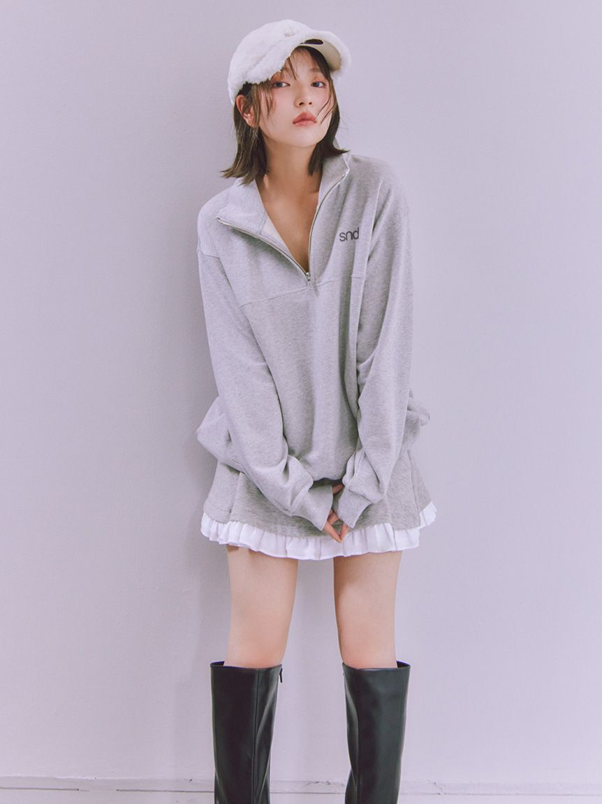 SNIDEL「【sndロゴ】ハーフジップカットプルオーバー」|Tシャツ・カットソー|